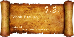 Tabak Etelka névjegykártya
